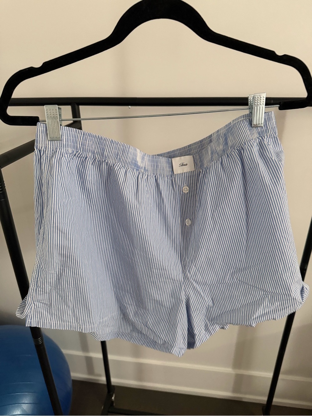 TNA Light Blue and White Striped Women’s Shorts
